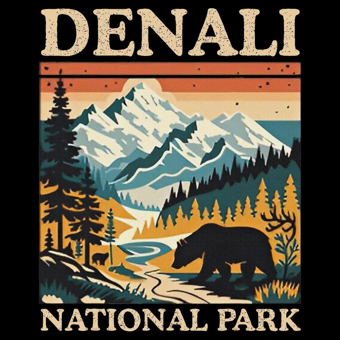 Mount Denali National Park Flat Bill Trucker Hat
