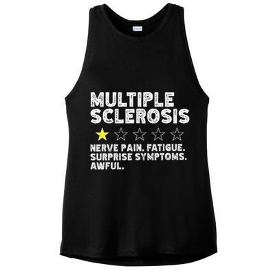 MS Do Not Recommend Funny Multiple Sclerosis Humor Awareness Ladies PosiCharge Tri-Blend Wicking Tank