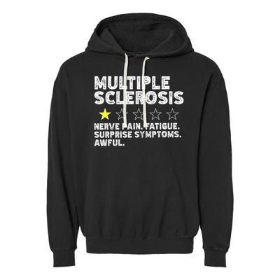 MS Do Not Recommend Funny Multiple Sclerosis Humor Awareness Garment-Dyed Fleece Hoodie