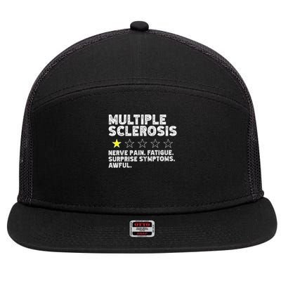 MS Do Not Recommend Funny Multiple Sclerosis Humor Awareness 7 Panel Mesh Trucker Snapback Hat