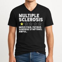 MS Do Not Recommend Funny Multiple Sclerosis Humor Awareness V-Neck T-Shirt