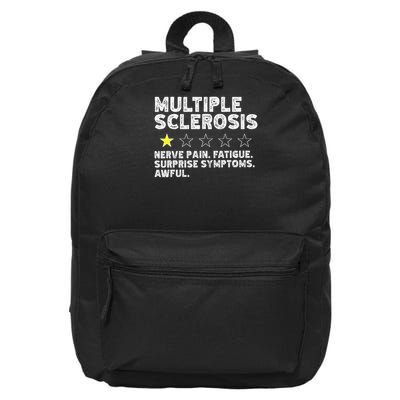 MS Do Not Recommend Funny Multiple Sclerosis Humor Awareness 16 in Basic Backpack