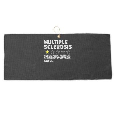 MS Do Not Recommend Funny Multiple Sclerosis Humor Awareness Large Microfiber Waffle Golf Towel