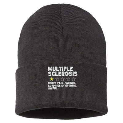 MS Do Not Recommend Funny Multiple Sclerosis Humor Awareness Sustainable Knit Beanie