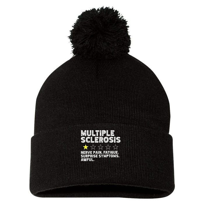 MS Do Not Recommend Funny Multiple Sclerosis Humor Awareness Pom Pom 12in Knit Beanie