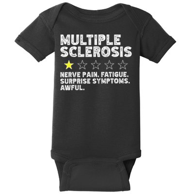 MS Do Not Recommend Funny Multiple Sclerosis Humor Awareness Baby Bodysuit
