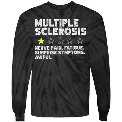 MS Do Not Recommend Funny Multiple Sclerosis Humor Awareness Tie-Dye Long Sleeve Shirt