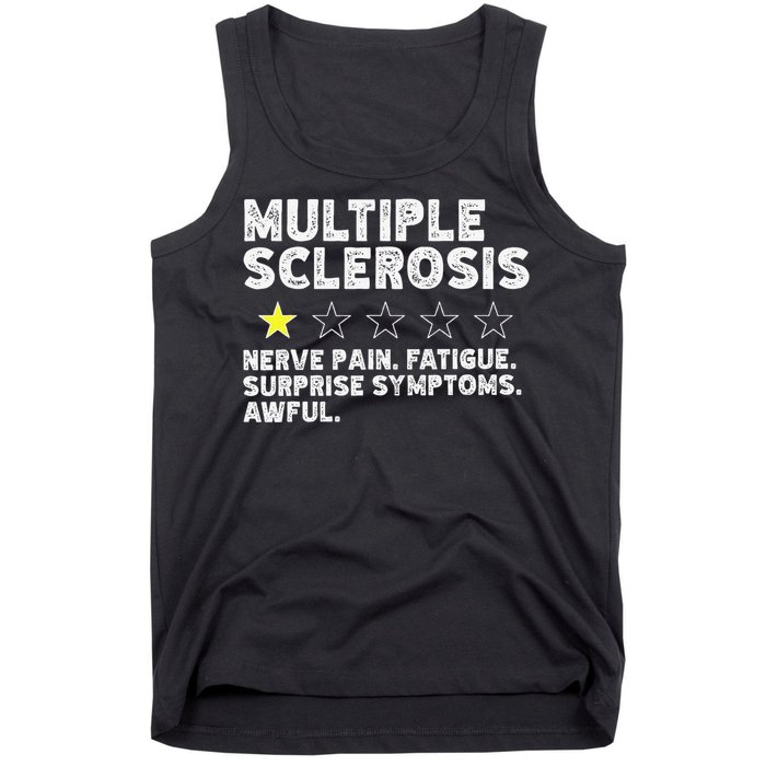 MS Do Not Recommend Funny Multiple Sclerosis Humor Awareness Tank Top