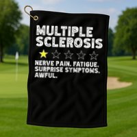 MS Do Not Recommend Funny Multiple Sclerosis Humor Awareness Golf Towel