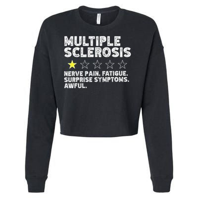 MS Do Not Recommend Funny Multiple Sclerosis Humor Awareness Cropped Pullover Crew