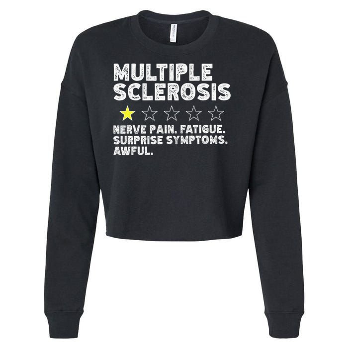 MS Do Not Recommend Funny Multiple Sclerosis Humor Awareness Cropped Pullover Crew