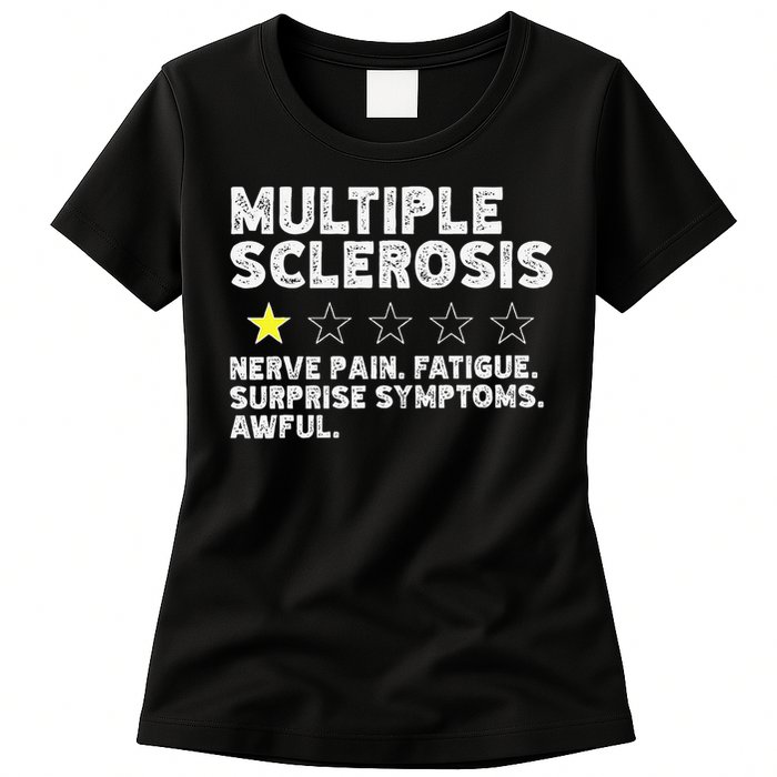 MS Do Not Recommend Funny Multiple Sclerosis Humor Awareness Womens T-Shirt