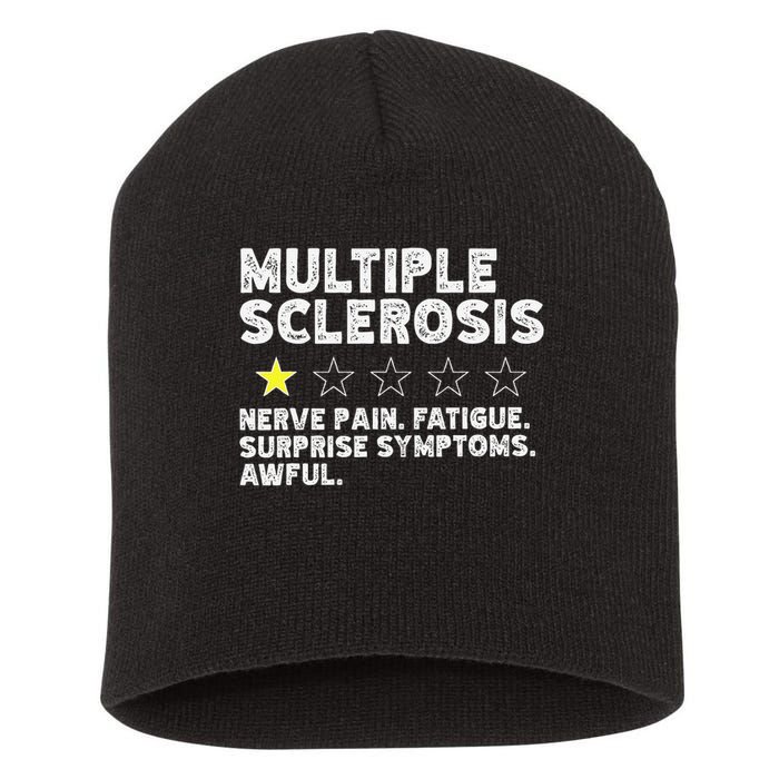 MS Do Not Recommend Funny Multiple Sclerosis Humor Awareness Short Acrylic Beanie