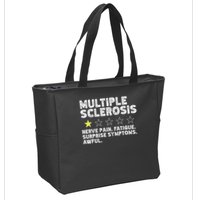 MS Do Not Recommend Funny Multiple Sclerosis Humor Awareness Zip Tote Bag