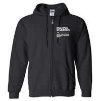 MS Do Not Recommend Funny Multiple Sclerosis Humor Awareness Full Zip Hoodie