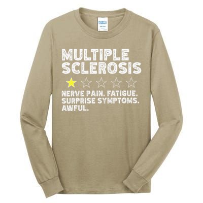 MS Do Not Recommend Funny Multiple Sclerosis Humor Awareness Tall Long Sleeve T-Shirt
