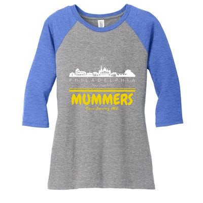 Mummers Day New Years Gift Funny Funny Gift Women's Tri-Blend 3/4-Sleeve Raglan Shirt