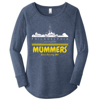 Mummers Day New Years Gift Funny Funny Gift Women's Perfect Tri Tunic Long Sleeve Shirt