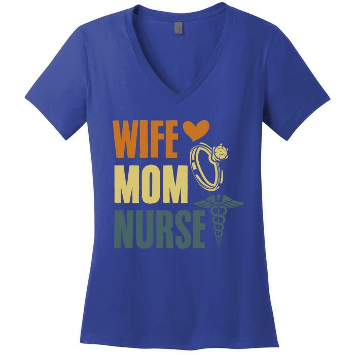 MotherS Day Nurses Day Nurse Week Ideas Lpn Rn Nurse Mom Gift Women's V-Neck T-Shirt