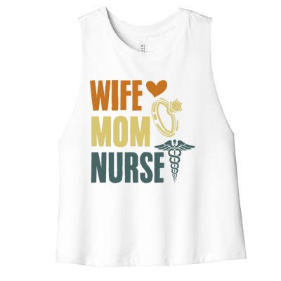 MotherS Day Nurses Day Nurse Week Ideas Lpn Rn Nurse Mom Gift Women's Racerback Cropped Tank