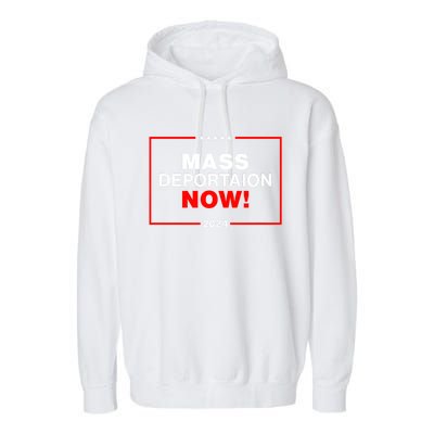 Mass Deportation Now 2024 Garment-Dyed Fleece Hoodie