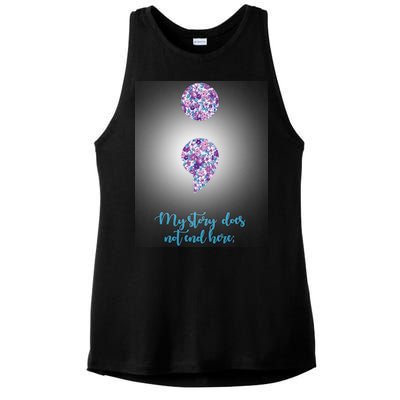 Mystery Does Not End Here Alzheimer's Awareness Ladies PosiCharge Tri-Blend Wicking Tank