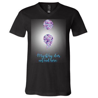 Mystery Does Not End Here Alzheimer's Awareness V-Neck T-Shirt