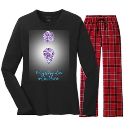 Mystery Does Not End Here Alzheimer's Awareness Women's Long Sleeve Flannel Pajama Set 