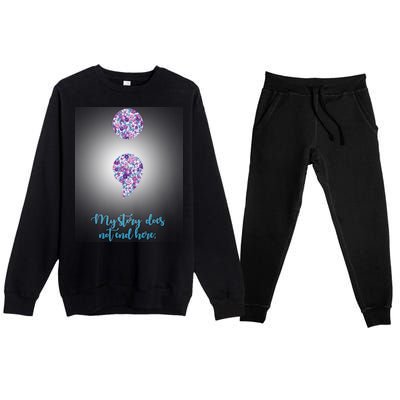 Mystery Does Not End Here Alzheimer's Awareness Premium Crewneck Sweatsuit Set