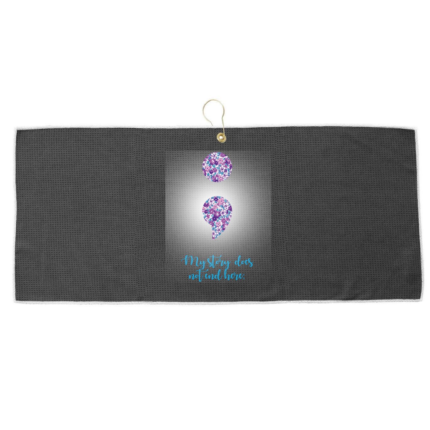 Mystery Does Not End Here Alzheimer's Awareness Large Microfiber Waffle Golf Towel