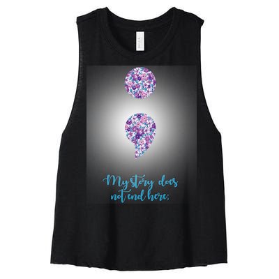 Mystery Does Not End Here Alzheimer's Awareness Women's Racerback Cropped Tank