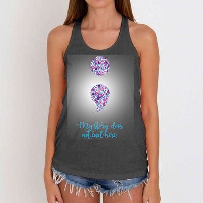 Mystery Does Not End Here Alzheimer's Awareness Women's Knotted Racerback Tank