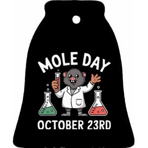 Mole Day October 23rd Funny Chemistry Teacher Graphic Ceramic Bell Ornament