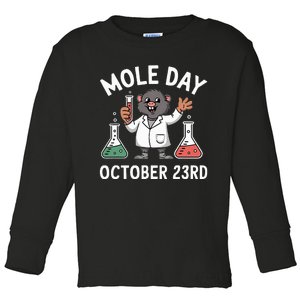 Mole Day October 23rd Funny Chemistry Teacher Graphic Toddler Long Sleeve Shirt