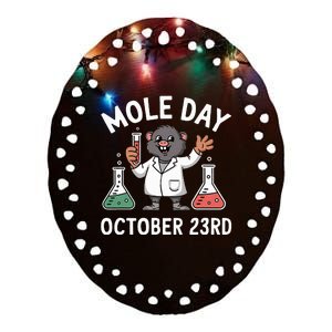 Mole Day October 23rd Funny Chemistry Teacher Graphic Ceramic Oval Ornament