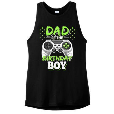 Men Dad Of The Birthday Boy Matching Video Gamer Birthday Party Ladies PosiCharge Tri-Blend Wicking Tank