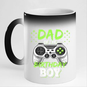 Men Dad Of The Birthday Boy Matching Video Gamer Birthday Party 11oz Black Color Changing Mug