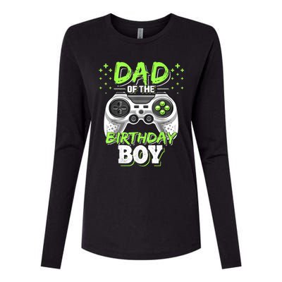 Men Dad Of The Birthday Boy Matching Video Gamer Birthday Party Womens Cotton Relaxed Long Sleeve T-Shirt