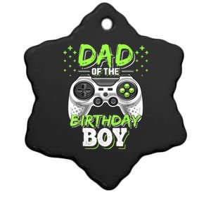 Men Dad Of The Birthday Boy Matching Video Gamer Birthday Party Ceramic Star Ornament