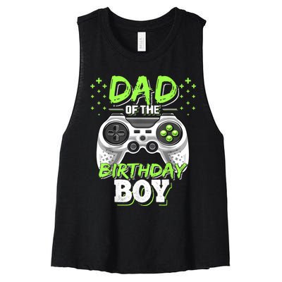 Men Dad Of The Birthday Boy Matching Video Gamer Birthday Party Women's Racerback Cropped Tank