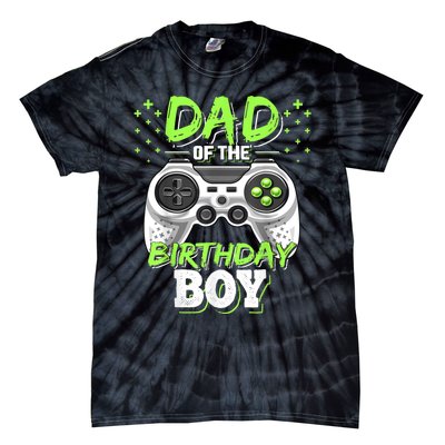 Men Dad Of The Birthday Boy Matching Video Gamer Birthday Party Tie-Dye T-Shirt