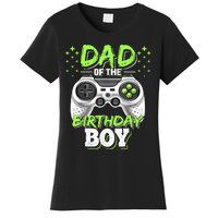 Men Dad Of The Birthday Boy Matching Video Gamer Birthday Party Women's T-Shirt