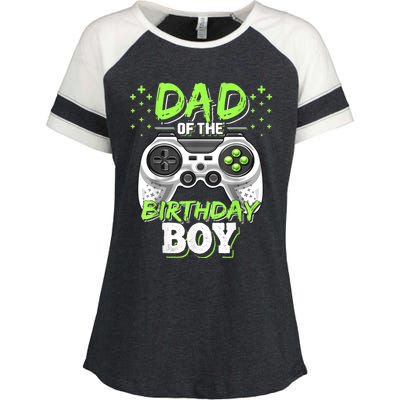 Men Dad Of The Birthday Boy Matching Video Gamer Birthday Party Enza Ladies Jersey Colorblock Tee