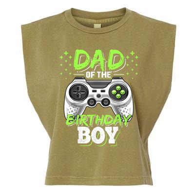 Men Dad Of The Birthday Boy Matching Video Gamer Birthday Party Garment-Dyed Women's Muscle Tee