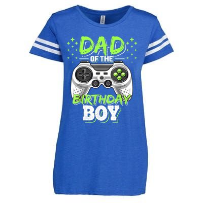 Men Dad Of The Birthday Boy Matching Video Gamer Birthday Party Enza Ladies Jersey Football T-Shirt