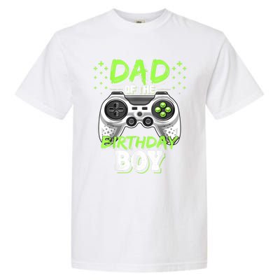 Men Dad Of The Birthday Boy Matching Video Gamer Birthday Party Garment-Dyed Heavyweight T-Shirt