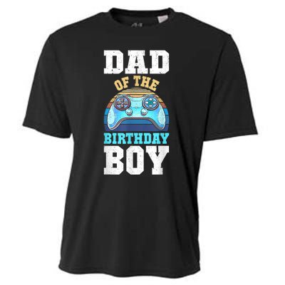 Men Dad Of The Birthday Boy Matching Video Gamer Birthday Party Cooling Performance Crew T-Shirt