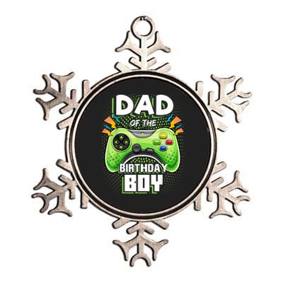 Men Dad Of The Birthday Boy Matching Video Gamer Birthday Party Metallic Star Ornament