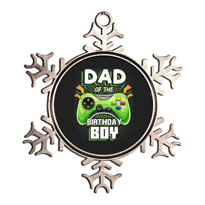 Men Dad Of The Birthday Boy Matching Video Gamer Birthday Party Metallic Star Ornament