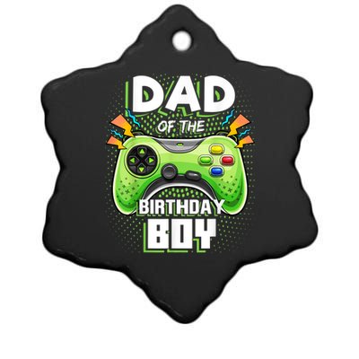 Men Dad Of The Birthday Boy Matching Video Gamer Birthday Party Ceramic Star Ornament